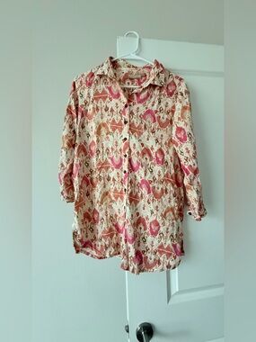 LSA Multicolor Pink and Orange Printed Top